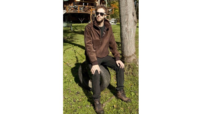 Brown suede pull-over